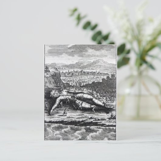 Gulliver die door de Lilliputians is gevangen Briefkaart (Staand voorkant)