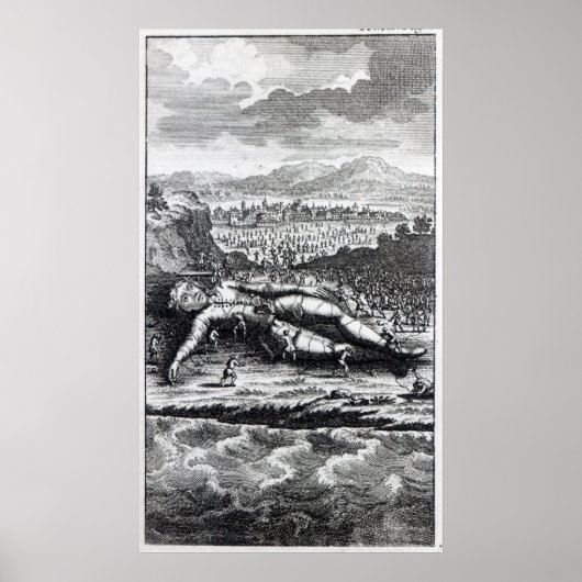 Gulliver die door de Lilliputians is gevangen Poster (Voorkant)