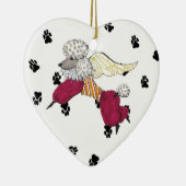 Gulliver's Angel Podle Ceramic Heart Ornament (Rechts)