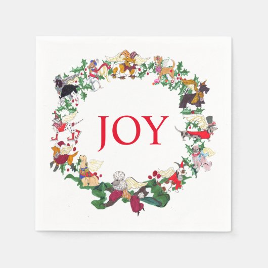 Gullivers Angels 12 Honden van Kerst Papier Servet (Voorkant)