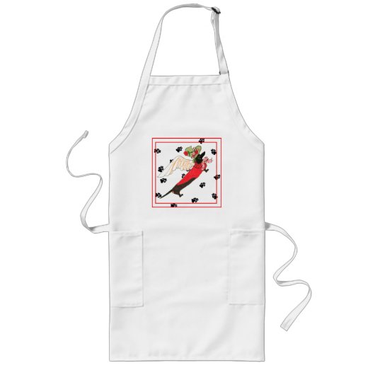 Gulliver's Angels Black Dachshund Apron Lang Schort (Voorkant)