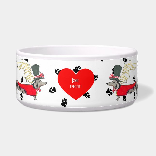 Gulliver's Angels Dapple Dachshund Dog Bowl Voerbakje (Voorkant)