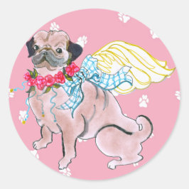 Gulliver's Angels Rosebud Pug Sticker