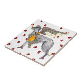 Gulliver's Angels Scottish Deerhound Tile Trivet Tegeltje (Zijkant)