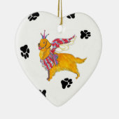 Gulliver's Golden Angel Ceramic Heart Ornament (Rechts)