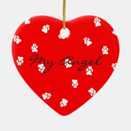 Gulliver's Golden Angel Ceramic Heart Ornament (Achterkant)