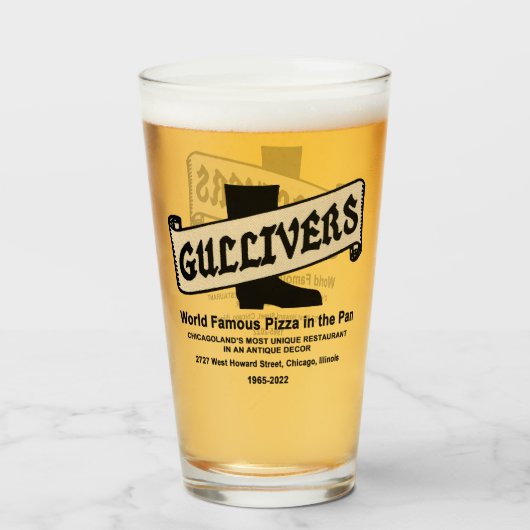 Gullivers Pizza & Restaurant, Chicago Glas (Voorkant gevuld)