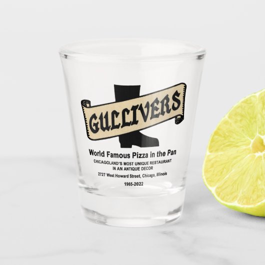 Gullivers Pizza & Restaurant, Chicago, Verenigde S Shot Glas (Voorkant)