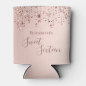 Gullle gouden sterren met een roos van 16 verjaard blikjeskoeler (Voorkant)