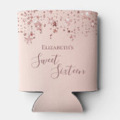 Gullle gouden sterren met een roos van 16 verjaard blikjeskoeler (Achterkant)