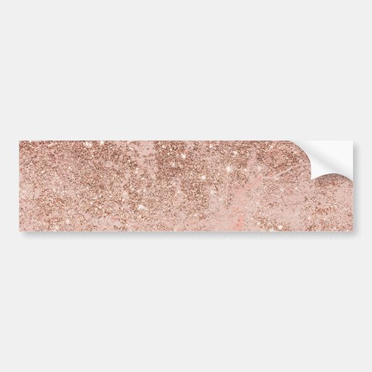 Gullle roos glitter marmer bumpersticker (Voorkant)