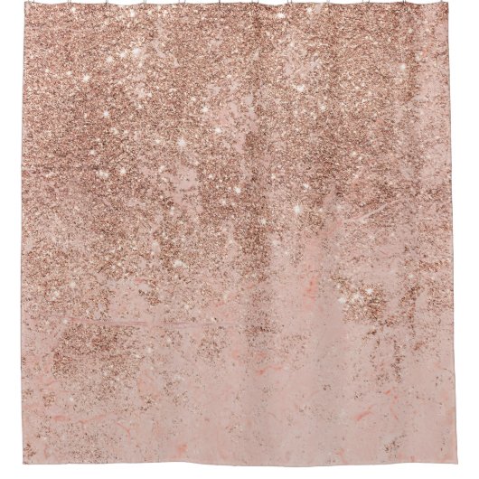 Gullle roos glitter marmer douchegordijn (Voorkant)