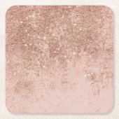 Gullle roos glitter marmer kartonnen onderzetters (Voorkant)