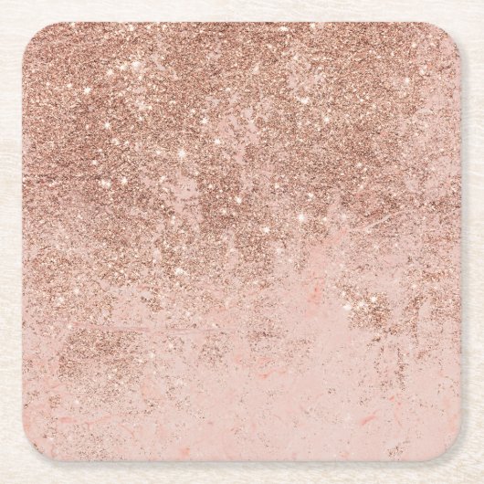 Gullle roos glitter marmer kartonnen onderzetters (Voorkant)