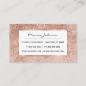 Gullle roos glitter marmer klantenkaartje (Achterkant)