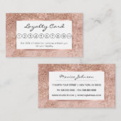 Gullle roos glitter marmer klantenkaartje (Voorkant / Achterkant)