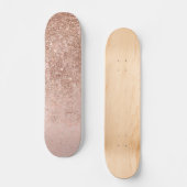 Gullle roos glitter marmer persoonlijk skateboard (Voorkant)