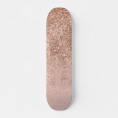 Gullle roos glitter marmer persoonlijk skateboard (Voorkant)