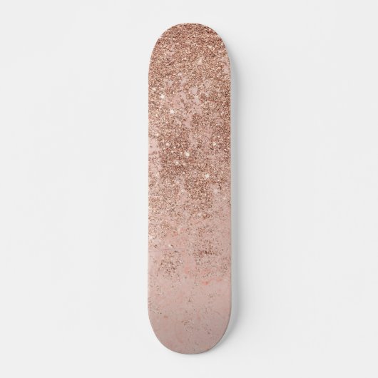 Gullle roos glitter marmer persoonlijk skateboard (Voorkant)