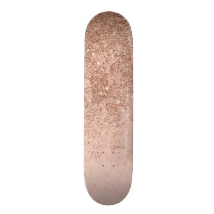 Gullle roos glitter marmer persoonlijk skateboard