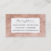 Gullle roos glitter marmer visitekaartje (Achterkant)