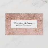 Gullle roos glitter marmer visitekaartje (Voorkant)