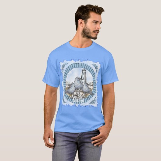 Gulls Guide vuurtoren t-shirt (Voorkant volledig)