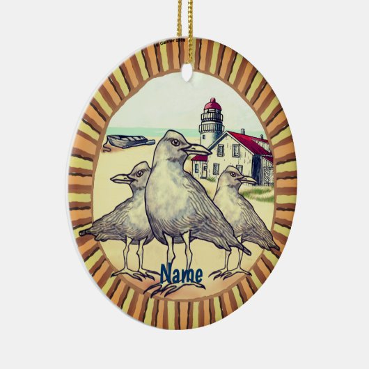 Gulls Lighthouse Keramisch Ornament (Rechts)