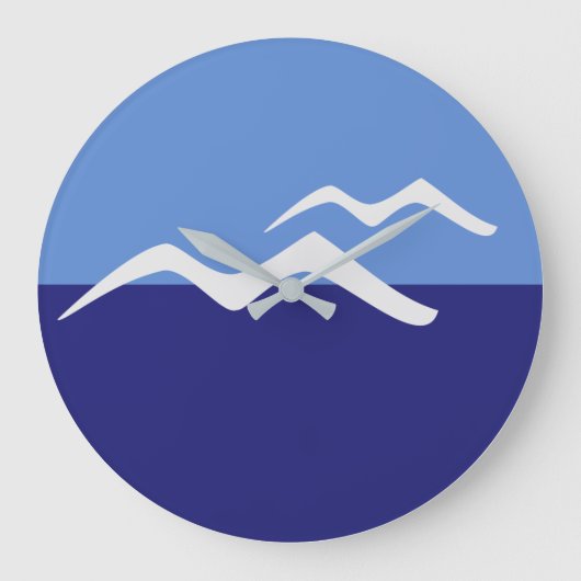 Gulls / ronde (grote) wandklok (Voorkant)