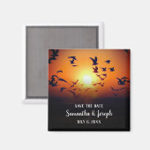 Gulls Sunset Photo Weddenschap Save the Date Magneet (Voorkant / Achterkant)