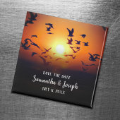 Gulls Sunset Photo Weddenschap Save the Date Magneet