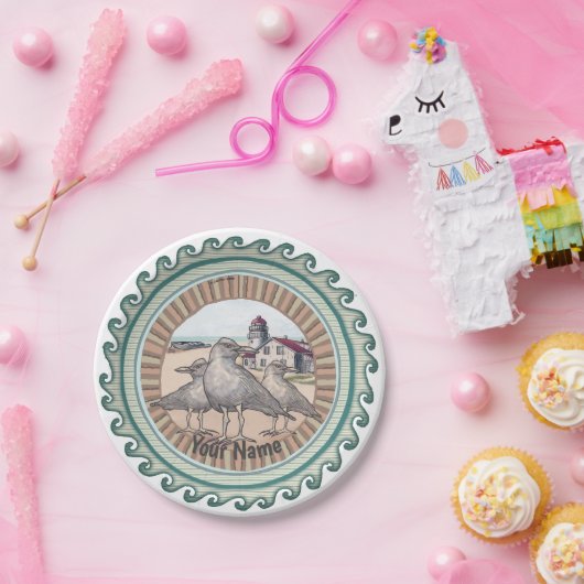 Gulls Vuurtoren papier bord (Feest)