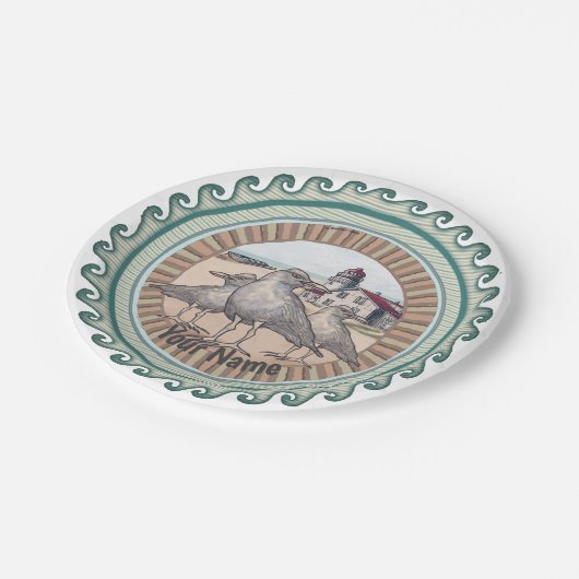 Gulls Vuurtoren papier bord (Gekanteld)