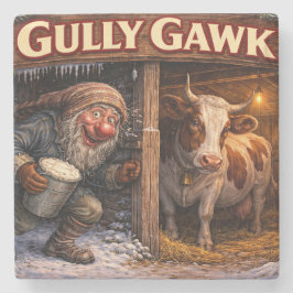 Gully Gawk Icelandic Yule Lad postcard Stenen Onderzetter