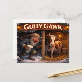 Gully Gawk IJslandse Yule Lad ansichtkaart Briefkaart