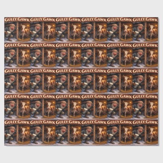Gully Gawk IJslandse Yule Lad ansichtkaart Cadeaupapier (Vlak)