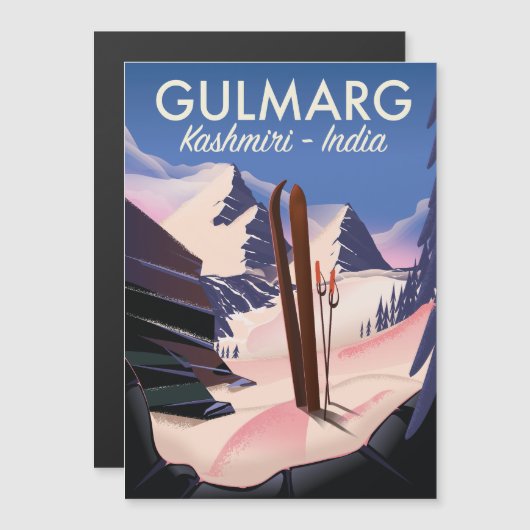 Gulmarg Kashmiri India Ski poster (Voorkant / Achterkant)