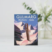 Gulmarg Kashmiri India ski poster Briefkaart (Staand voorkant)