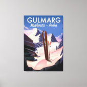 Gulmarg Kashmiri India Ski poster Canvas Afdruk (Voorkant)