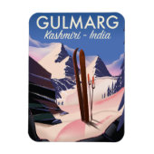 Gulmarg Kashmiri India ski poster Magneet (Verticaal)