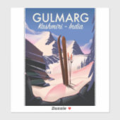 Gulmarg Kashmiri India ski poster Sticker (Vel)