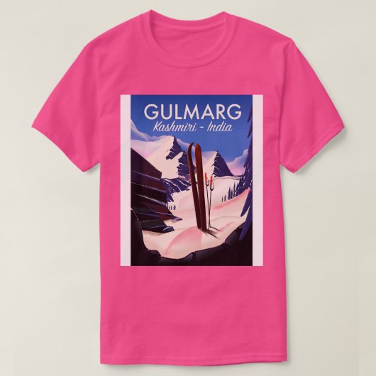Gulmarg Kashmiri India Ski poster T-shirt (Design voorkant)