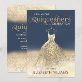 Gulniphoudende muggenjurk ombre Quinceañera Invi Kaart (Voorkant / Achterkant)