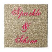 Guls en warmroze glitter Sparkle and Shine Tegeltje (Voorkant)