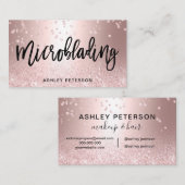 Gulsel van roos voor microblading Glitter metallic Visitekaartje (Voorkant / Achterkant)