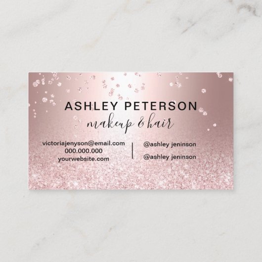 Gulsel van roos voor microblading Glitter metallic Visitekaartje (Achterkant)