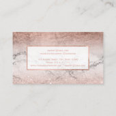 Gulzend roos glitter foil marble ombre mamake up visitekaartje (Achterkant)