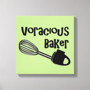 Gulzig Baker - de Grappige Tekens van de Keuken Canvas Afdruk