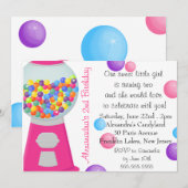 Gum Ball Machine Snoep Party Girl Birthday Kaart (Voorkant / Achterkant)
