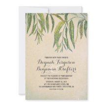 Gum boom laat elegante vintage bruiloft uitnodigin